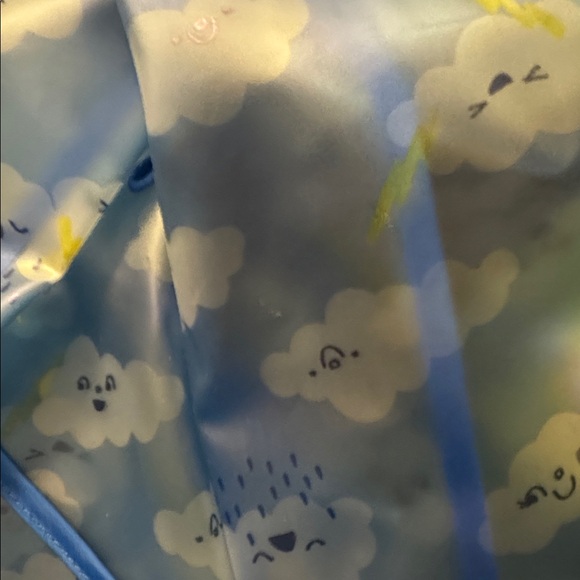 NWT SZ 12 Months Cat & Jack Blue Cloud Print Rain Jacket - Picture 5 of 6